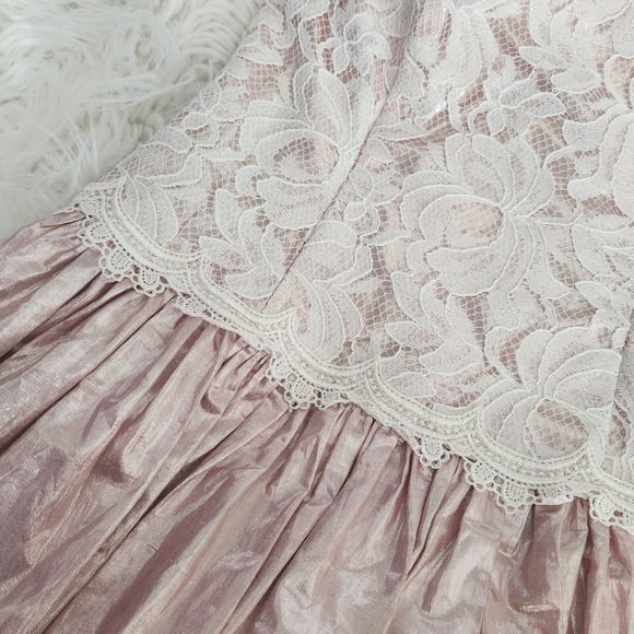 Vintage Scott McClintock Lace Dress Small Southern Belle Wedding Princess Prom - Picture 15 of 16